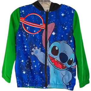 Disney Kids Animal Kingdom Stitch Windbreaker/ Rain Style Jacket Size Medium